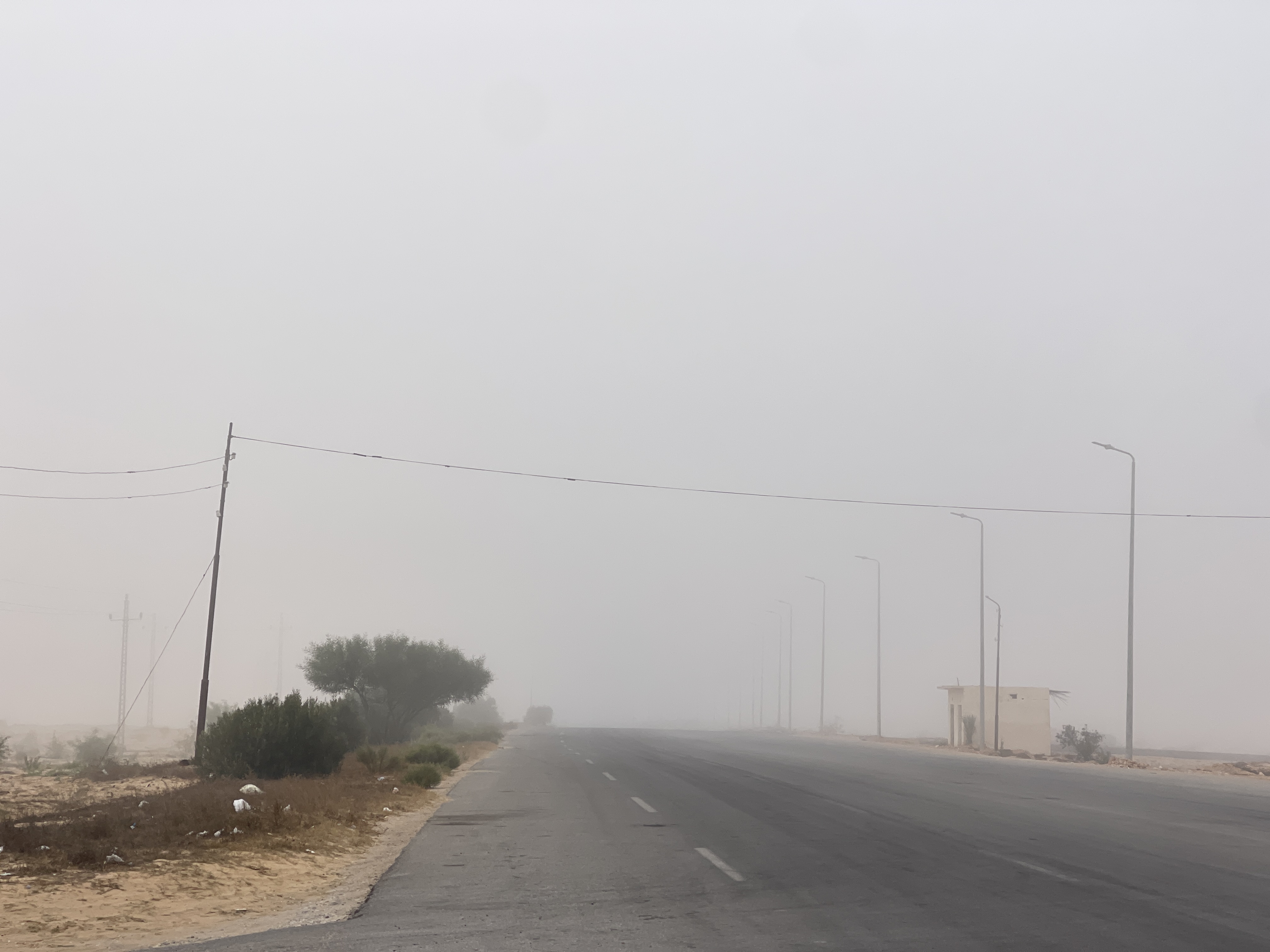 انعدام الرؤية علي الطرق بسبب الشبورة