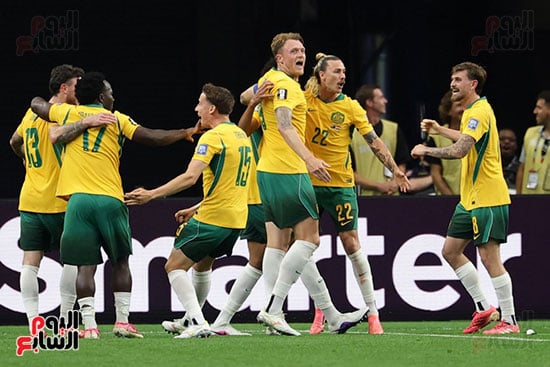 احتفال منتخب أستراليا بهدف التعادل احتفال منتخب أستراليا بهدف التعادل
