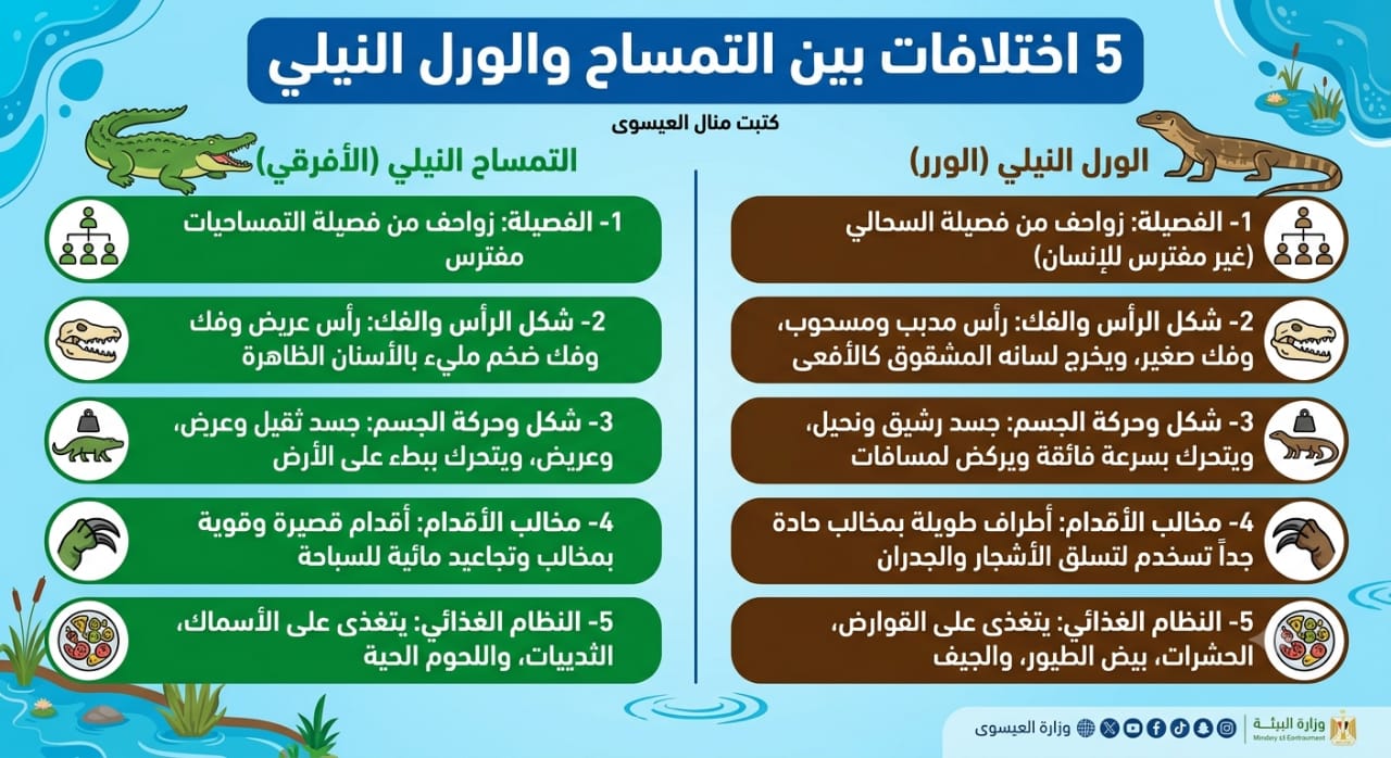 التمساح  والورل النيلي
