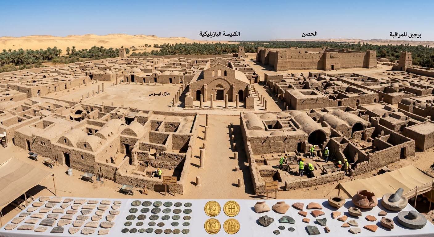 مخطط مدينة عين السبيل الاثرية بالوادى الجديد