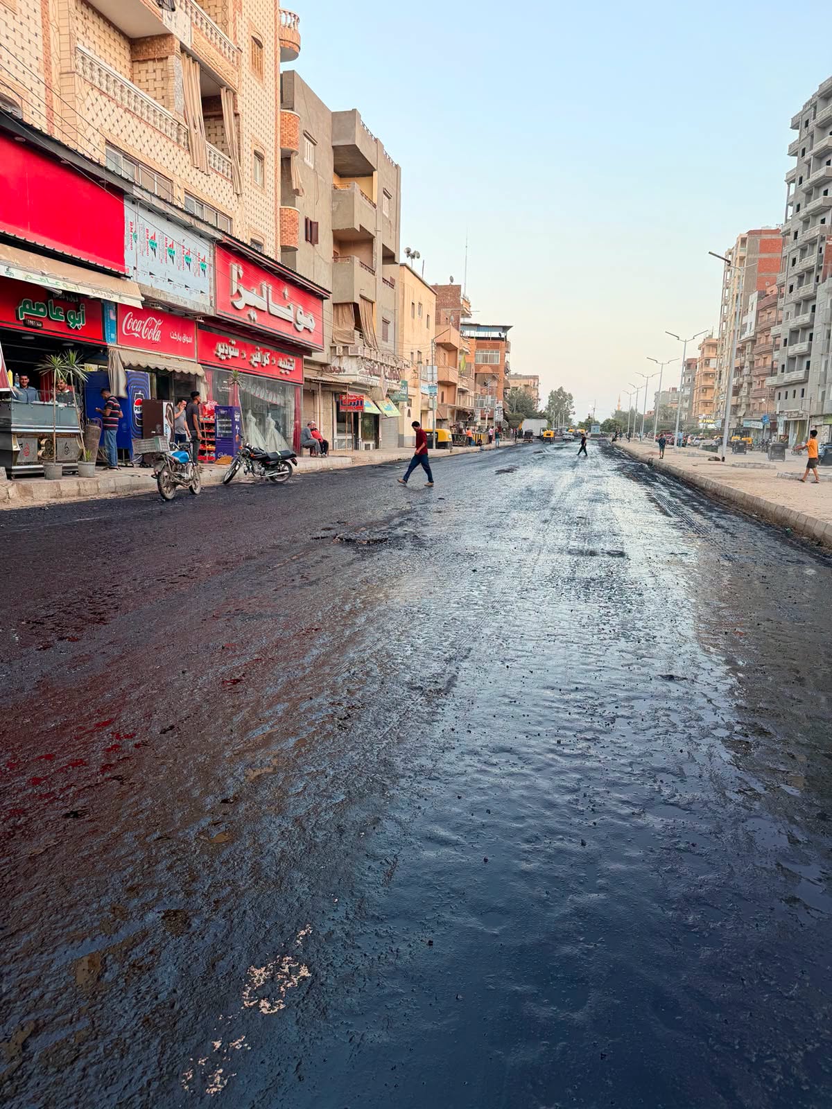 رصف شارع المستشفى بمطوبس