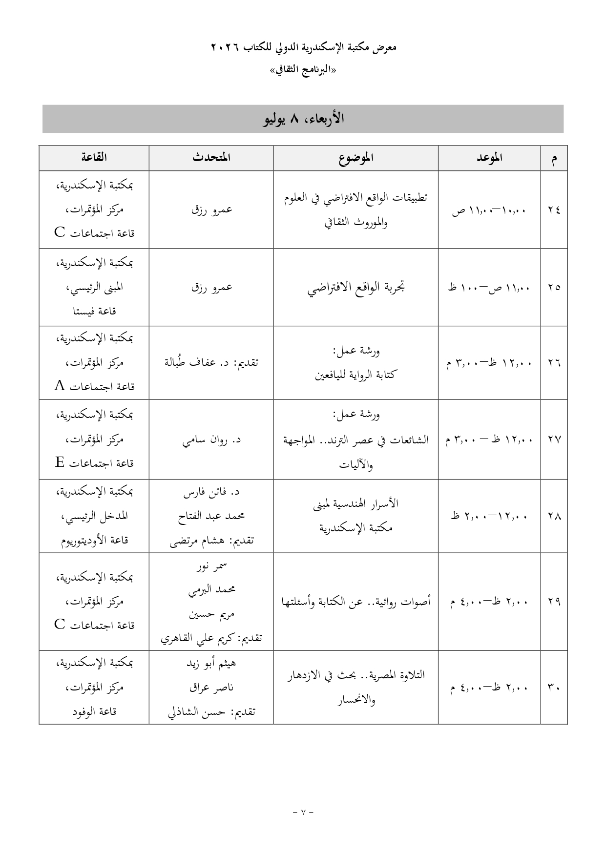 فعاليات معرض مكتبة الاسكندرية (1)