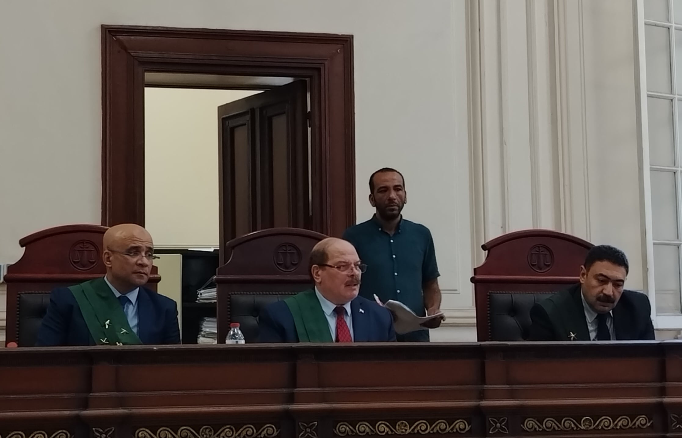 هيئة المحكمة برئاسة المستشار حسن الباهي