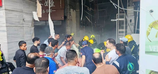 آثار حريق محل هدايا داخل مول أربيلا بلازا بالتجمع (10)