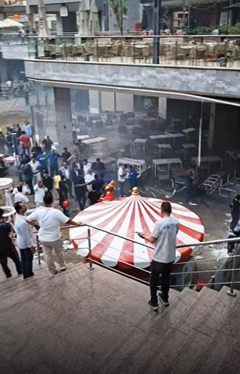 آثار حريق محل هدايا داخل مول أربيلا بلازا بالتجمع (21)