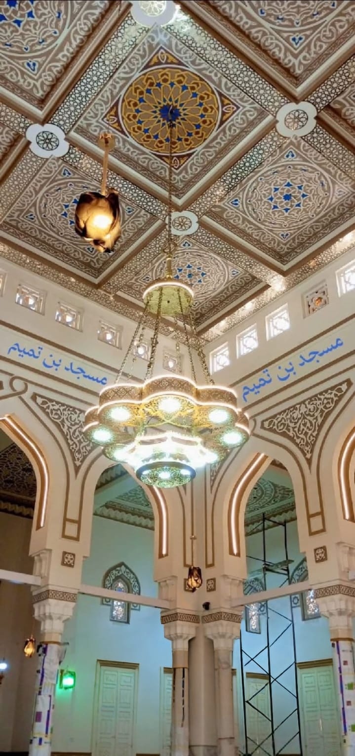 سقالة اسفل السقف والحفاظ علي الزخارف الإسلامية