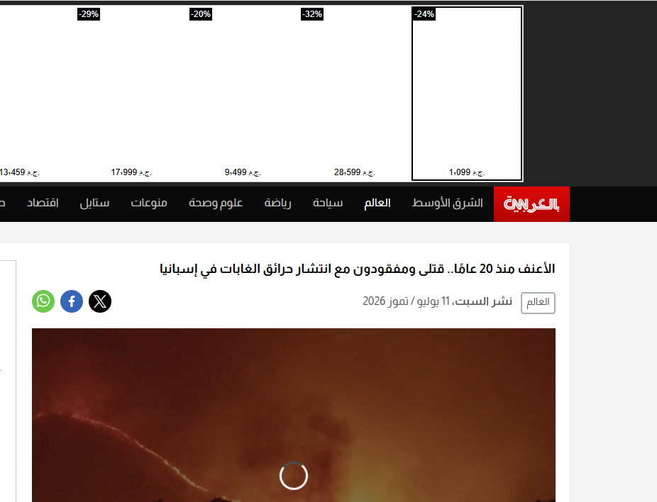 حرائق الغابات في إسبانيا