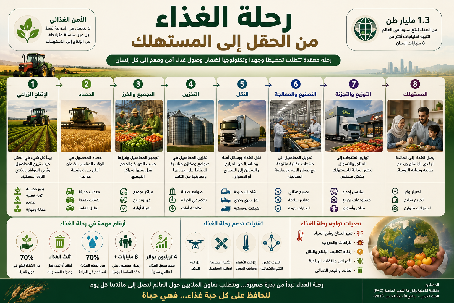 رحلة الغذاء من الحقل الى المستهلك رحلة الغذاء من الحقل الى المستهلك