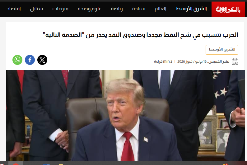 الحرب وشح النفط وتحذيرات صندوق النقد الدولى