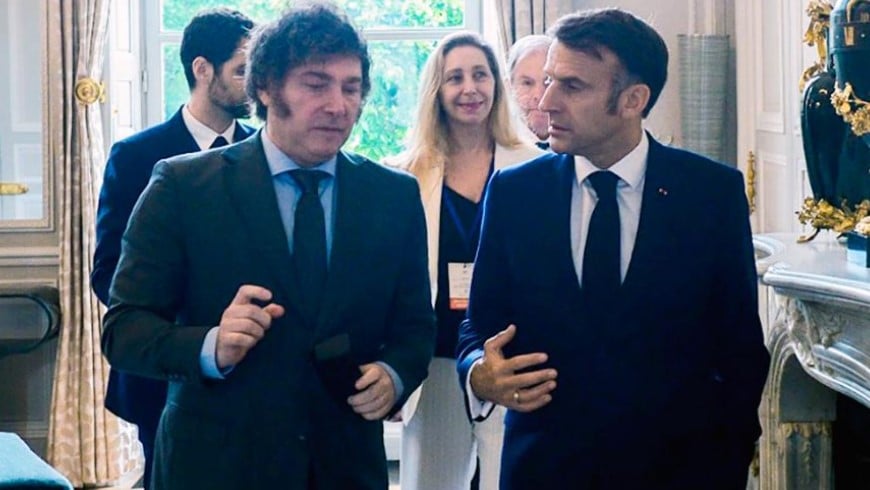 ماكرون ورئيس الارجنتين ماكرون ورئيس الارجنتين
