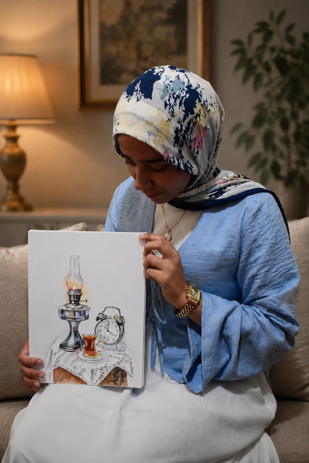 سامية أبو رجل أجادت الرسم