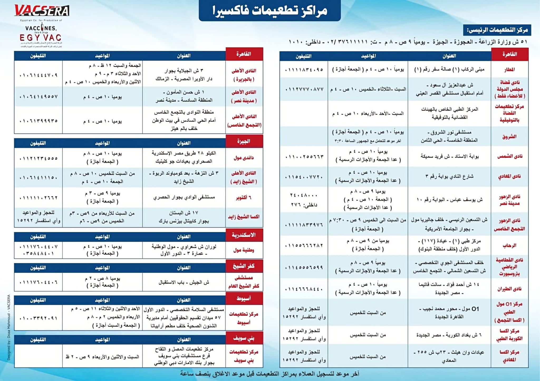 مراكز تطعيمات فاكسيرا