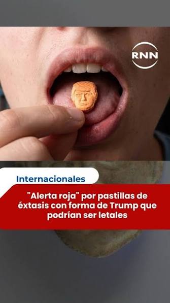 وجه ترامب على حبوب مخدرات