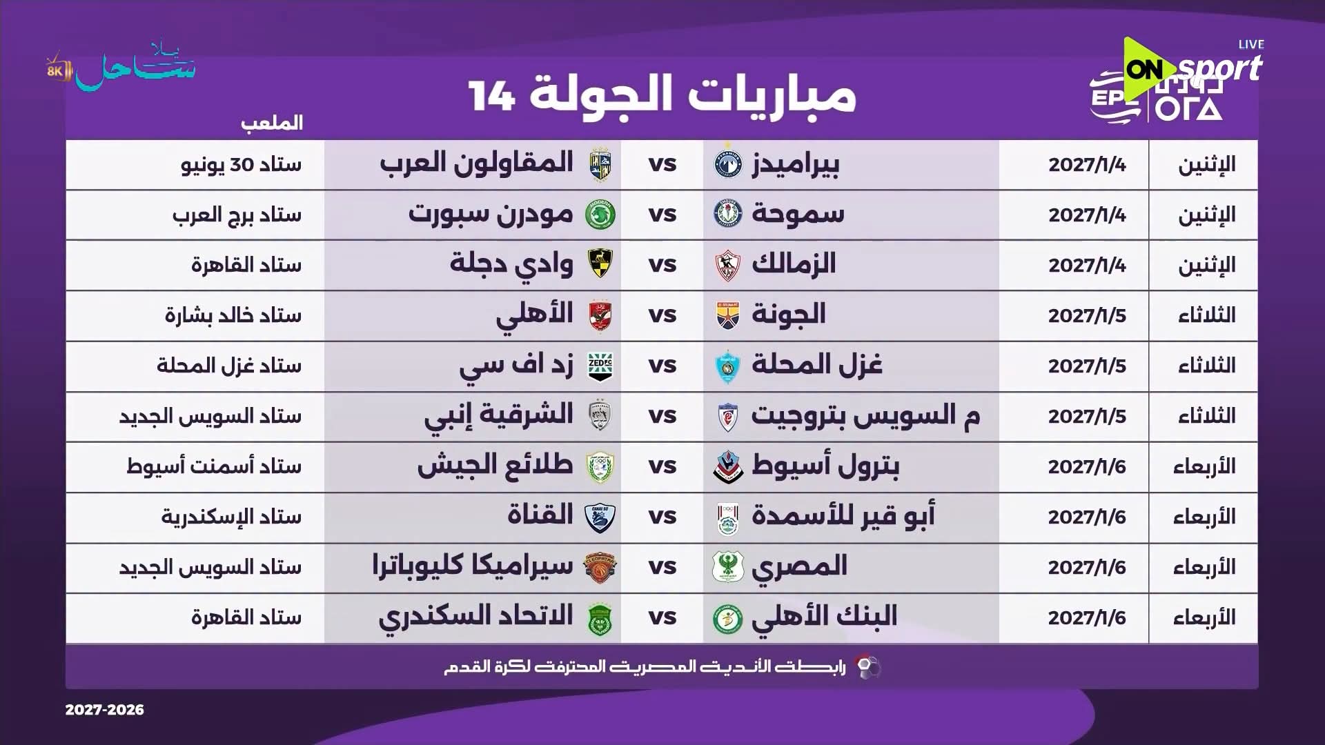 الجولة الرابعة عشر