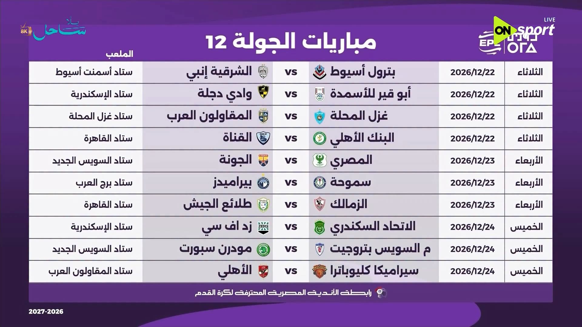 الجولة الثانية عشر
