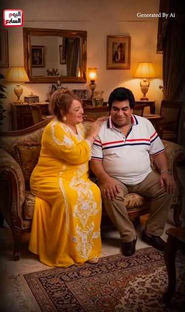 أحمد عدوية وزوجته