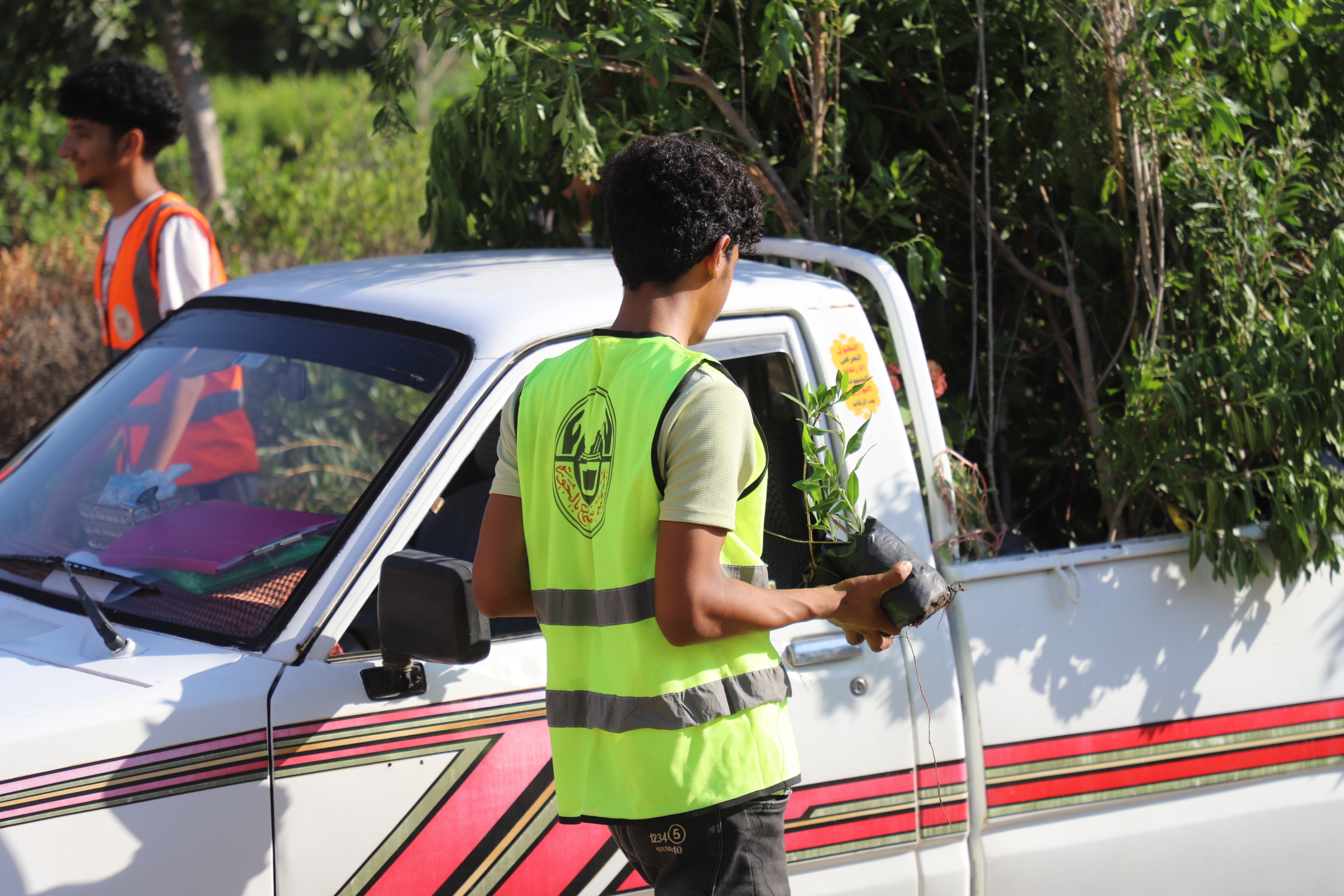 اثناء حملة التشجير 