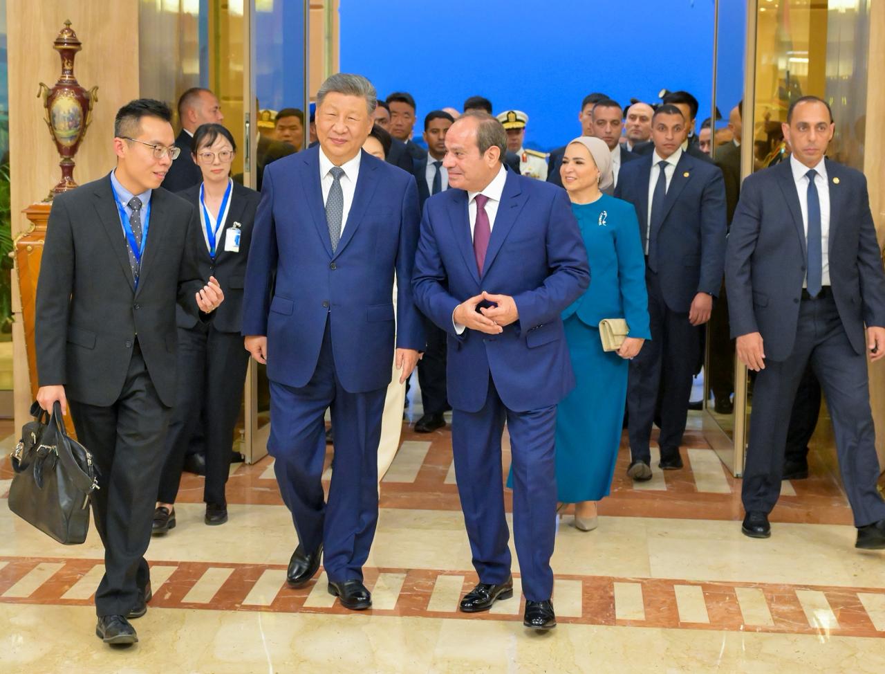 الرئيس السيسي ونظيره الصيني واستقباله بمصر