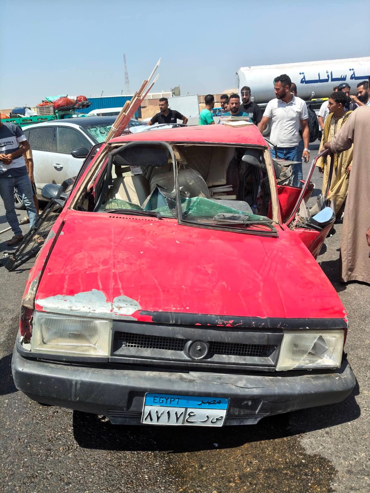 مصرع سائق إثر حادث تصادم سيارتين بالطريق الدائرى (5)