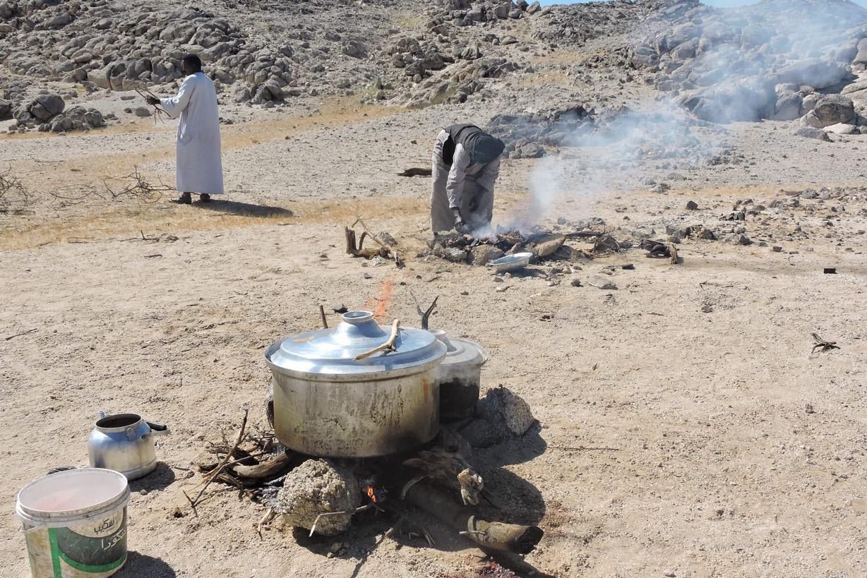 أعمال الطهي والتجهيز فى الصحراء