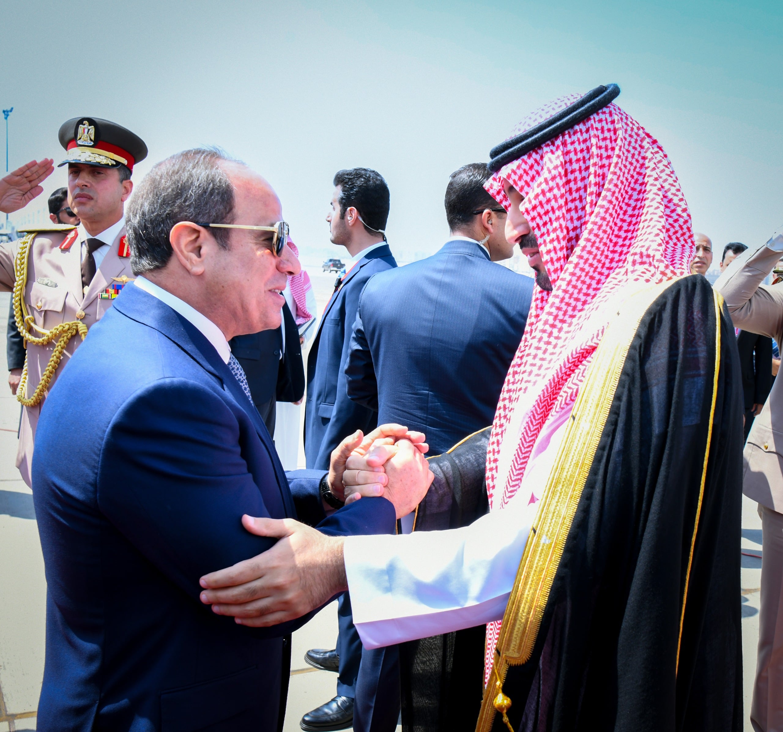 الرئيس السيسى يرحب بالأمير محمد بن سالمان