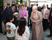 السيدة انتصار السيسى وحرم جلاله سلطان عمان في زيارة لمستشفى ٥٧٣٥٧