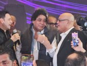 محمد منير وحميد الشاعري ودياب ومحمد محي في حفل زفاف ابنة مصطفي كامل