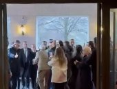 الجالية المصرية فى أيرلندا يستقبلون الرئيس السيسي