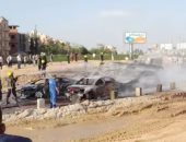 السيطرة على حريق انفجار خط غاز طريق الواحات