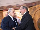محلب وعاصم الجزار وشخصيات عامة فى عزاء زوجة محمد مصطفى شردى.. صور جانب من العزاء
