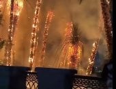 إخماد حريق هيش ونخيل بكورنيش النيل