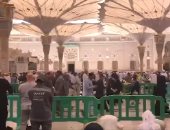 الحجاج المصريون في رحاب المسجد النبوي