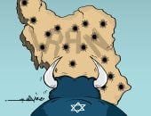 إسرائيل تهاجم إيران.. كاريكاتير اليوم السابع