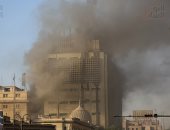 حريق داخل سنترال رمسيس والحماية المدنية تحاول السيطرة على النيران