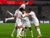 احتفال منتخب تونس بأحد الأهداف