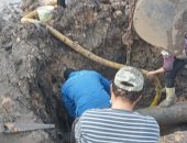 صيانة خط مياه الشرب بقرية الزوايدة بمطوبس