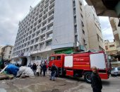 جانب من حريق سنترال المنشية بالاسكندرية