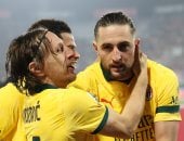 احتفال ميلان بالهدف الثالث