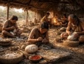 رسم توضيحى لورشة عمل بيض النعام