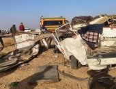 مصرع 4 أشخاص فى حادث تصادم سيارتى نقل