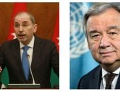 وزير الخارجية الأردني أيمن الصفدي والأمين العام للأمم المتحدة أنطونيو جوتيريش