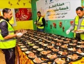 توزيع كراتين مواد غذائية ووجبات إفطار