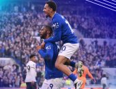احتفال لاعبي إيفرتون بالفوز على تشيلسي