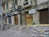 انهيار شرفة فى عقار بطريق كورنيش الإسكندرية 