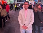 الزميل عبد الحليم سالم في ساحة تايمز سكوير بنيويورك