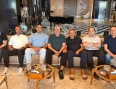 شوبير مع مسئولو النادي المصري وبورسعيد