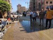 إصلاح عطل مفاجئ بخط مياه شارع  "الجيش" بمنوف