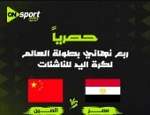 أون سبورت تنقل مباراة مباراة مصر و الصين