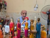 العم غالى أقدم صانع عرائس خشبية بالشرقية