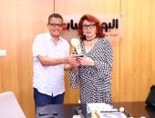 الكاتب الصحفي عبد الفتاح عبد المنعم رئيس تحرير اليوم السابع يكرم النجمة نبيلة عبيد
